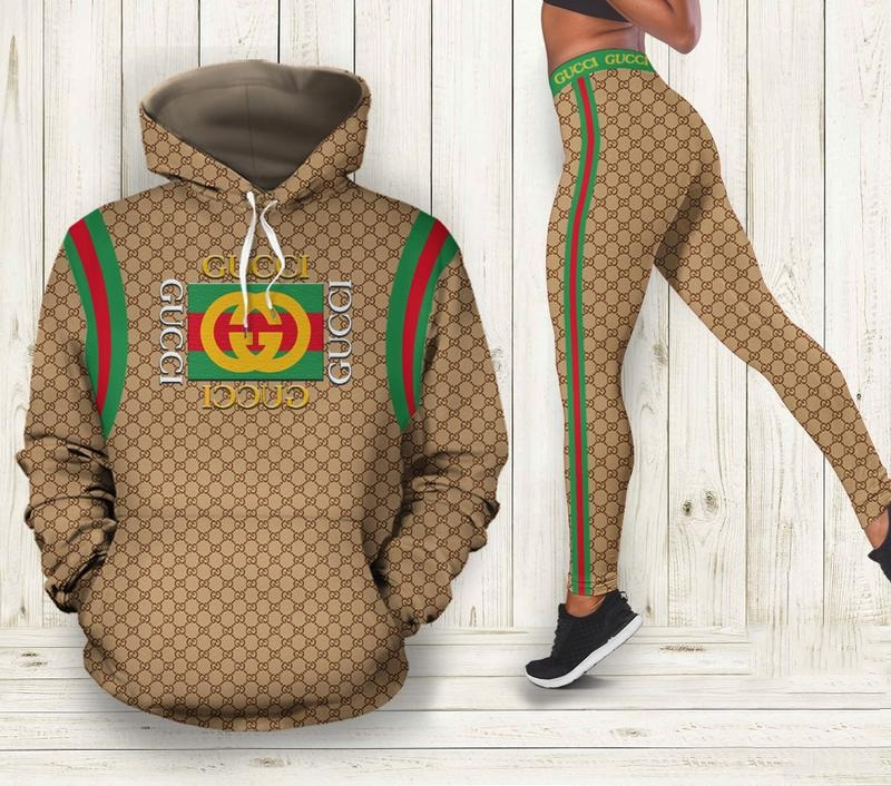 Gucci luxury brand 3d all over print hoodie leggings set gucci gift 176 hcst 26 Hoodie Leggings Set
