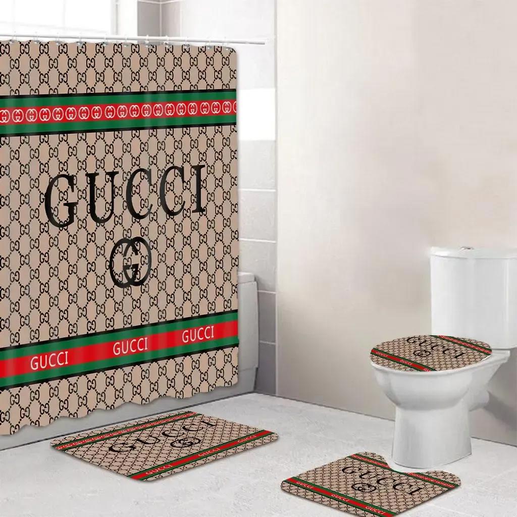 Gucci luxury fashion brand bath mat bathroom sets home decor hypebeast Bathroom Set