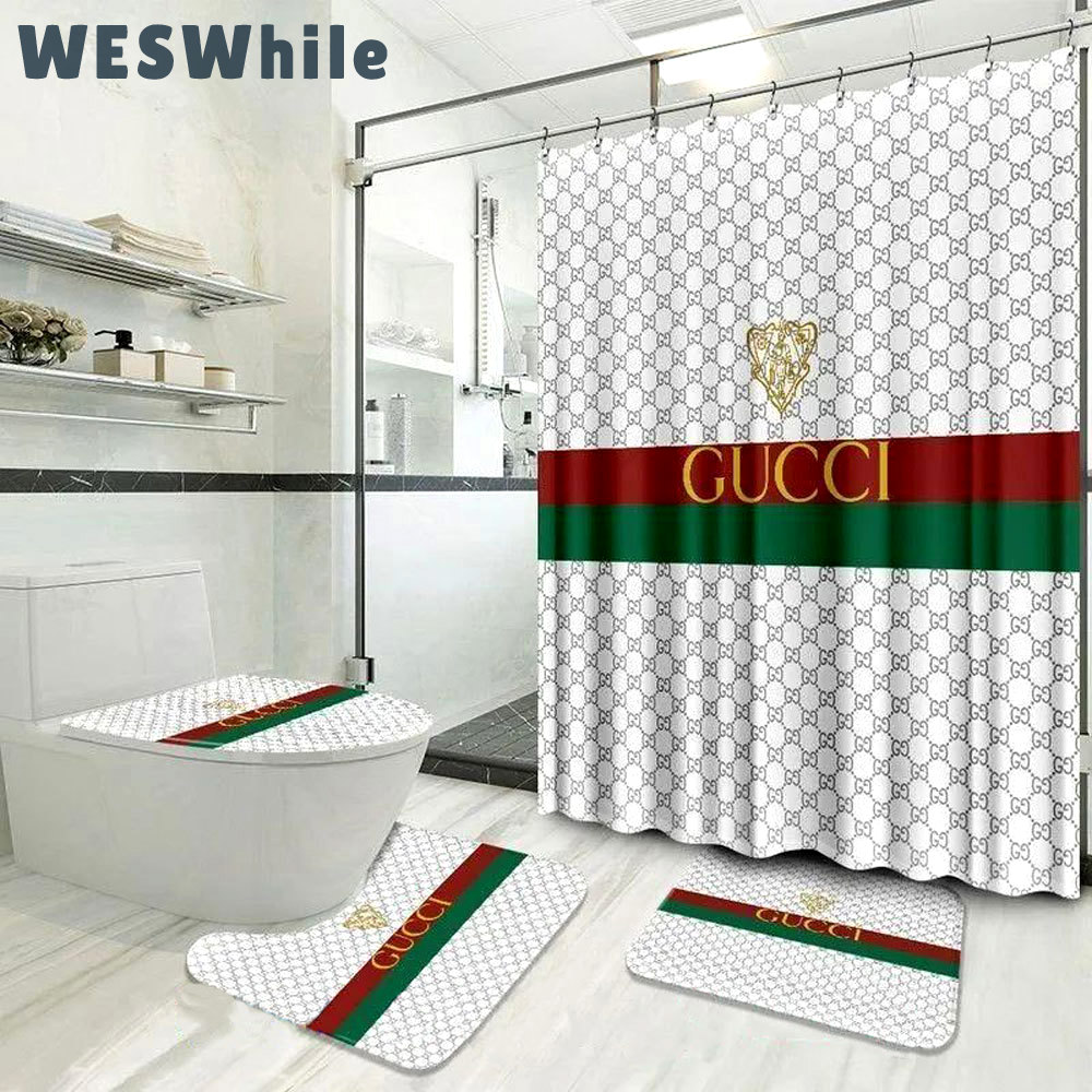 Gucci monogram luxury fashion brand bath mat home decor hypebeast bathroom sets Bathroom Set