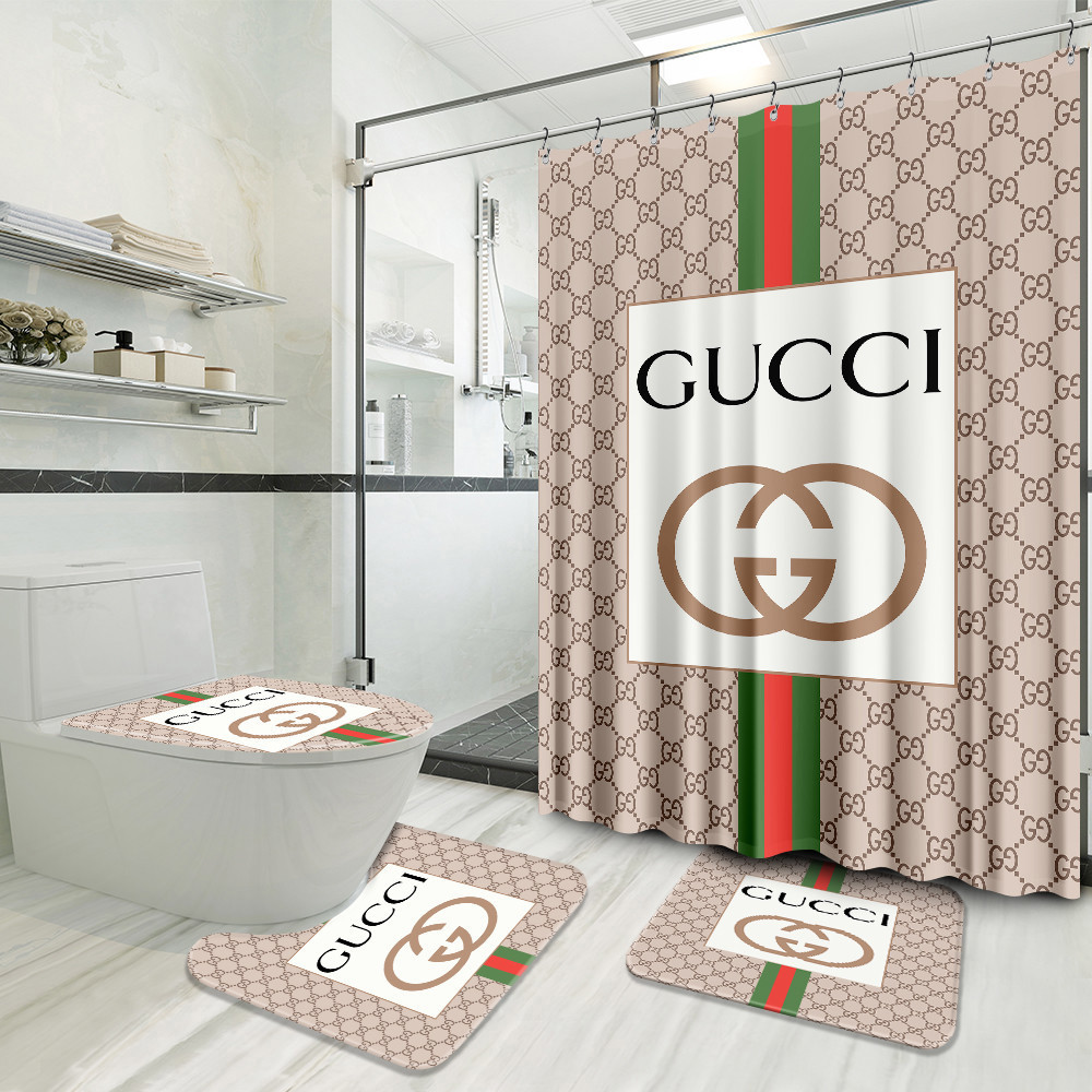 Gucci new bathroom set hypebeast bath mat luxury fashion brand home decor Bathroom Set