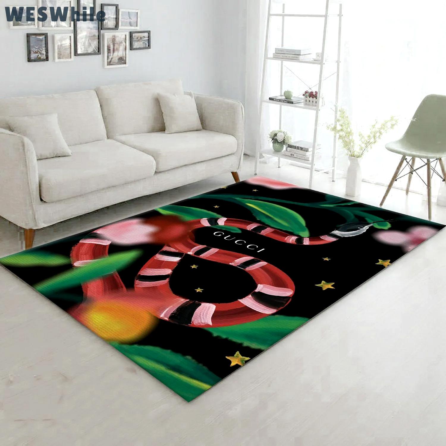 Gucci snake logo type 356. Upgrade Your Living Room with Luxury Home Decor: Area Carpets, Floor Decor, Door Mats, and Hot Gift Items with style a High-End Fashion Brand Rectangle Rug