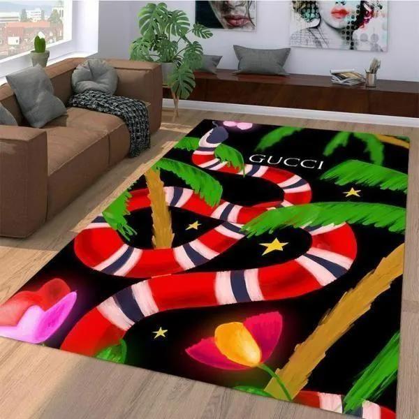 Gucci snake logo type 927. Upgrade Your Living Room with Luxury Home Decor: Area Carpets, Floor Decor, Door Mats, and Hot Gift Items with style a High-End Fashion Brand Rectangle Rug