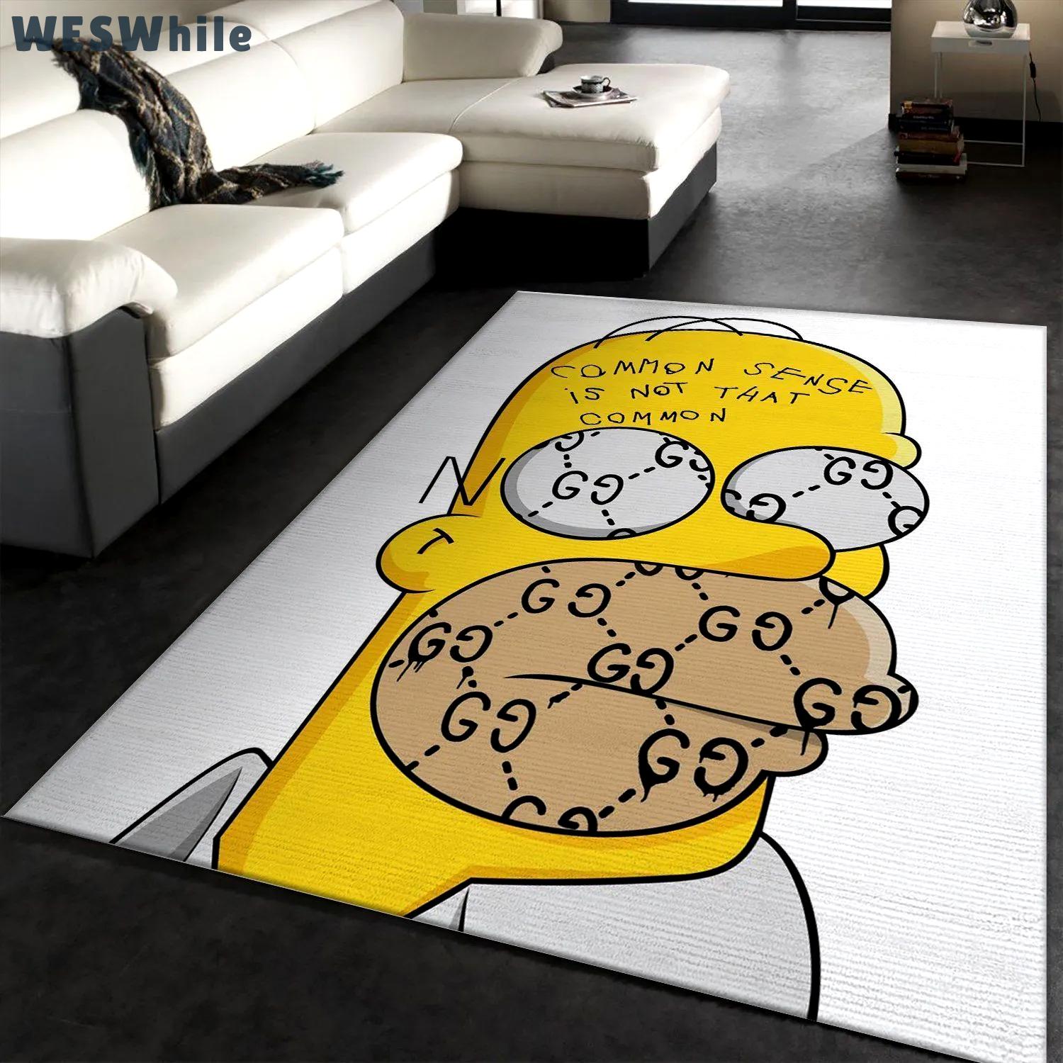 Gucci the simpsons logo type 905. Upgrade Your Living Room with Luxury Home Decor: Area Carpets, Floor Decor, Door Mats, and Hot Gift Items with style a High-End Fashion Brand Rectangle Rug