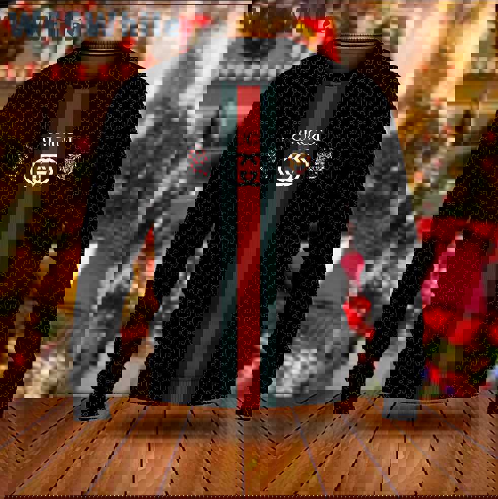 Gucci tiger & snake luxury ugly christmas sweaterhot 2025 style 907 Christmas Ugly Sweater