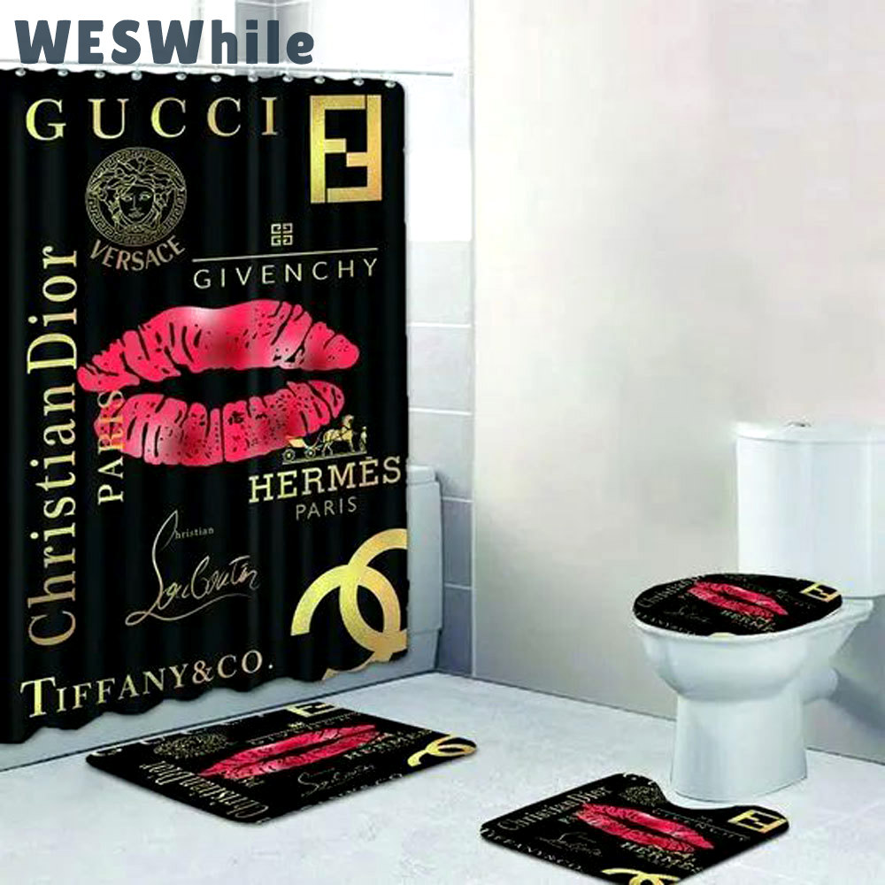 Gucci versace chanel dior hypebeast bathroom sets bath mat home decor luxury fashion brand Bathroom Set