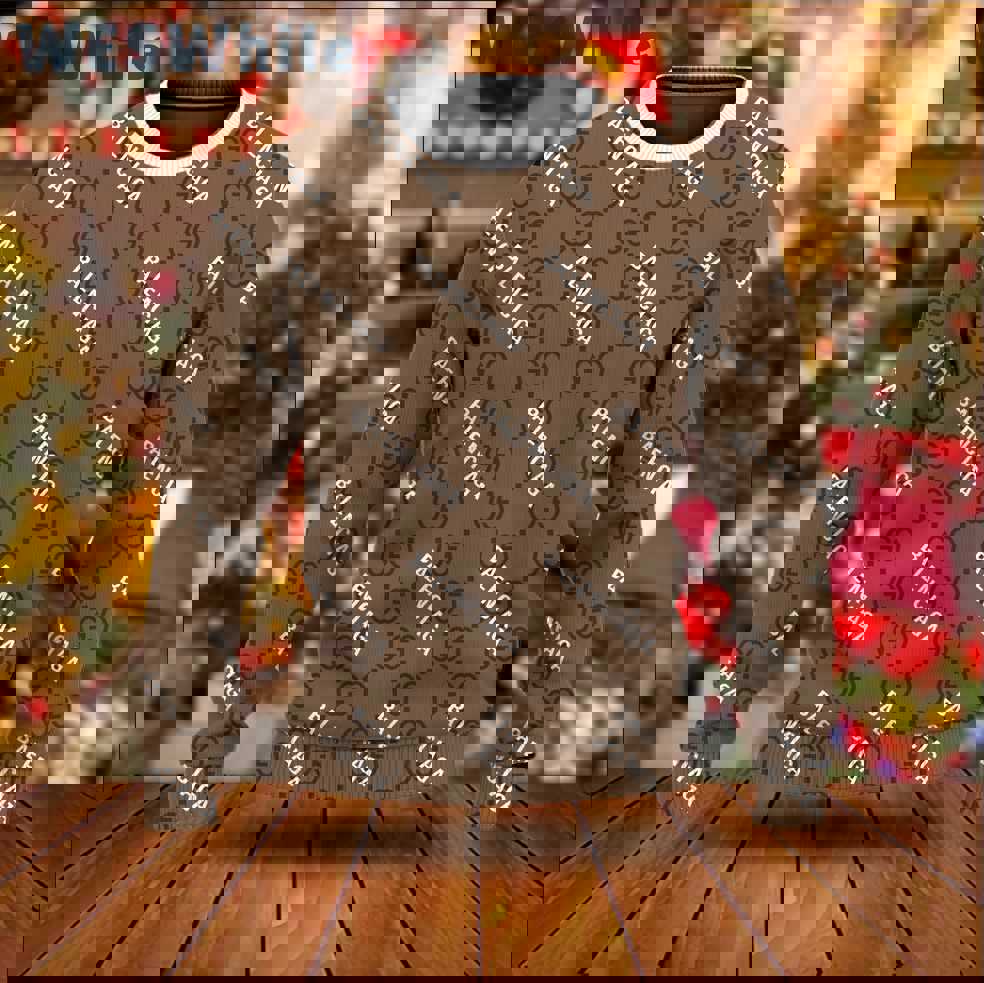 Gucci x balenciaga luxury ugly christmas sweater  hot 2024 style 498 Christmas Ugly Sweater