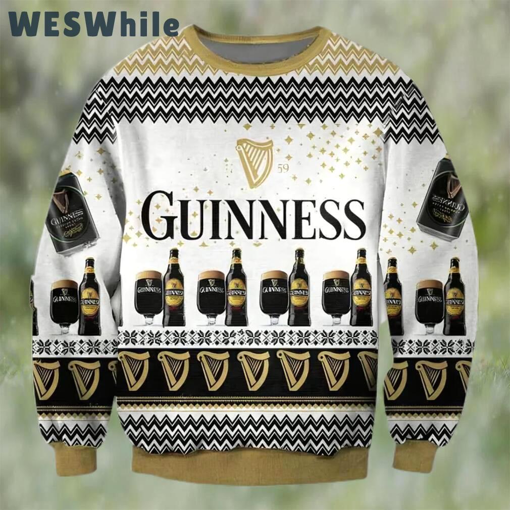 Guinness black beer ugly christmas sweater, faux wool sweater, gifts for beer lovers, international beer day, best christmas gifts for 2022 ? prinvity Christmas Ugly Sweater