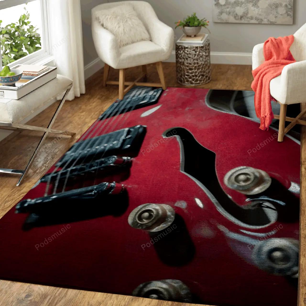 Guitar f hole music art for fans area rug living room carpet rug regtangle carpet floor decor home decor Rectangle Rug