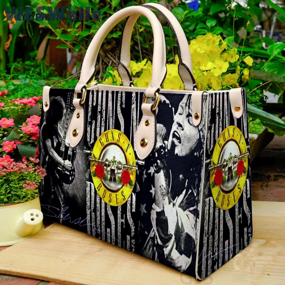 Guns n’ roses 3 leather hand bag gift for women’s day gift for women s day – trendy and stylish g95 3197 Women Leather Hand Bag