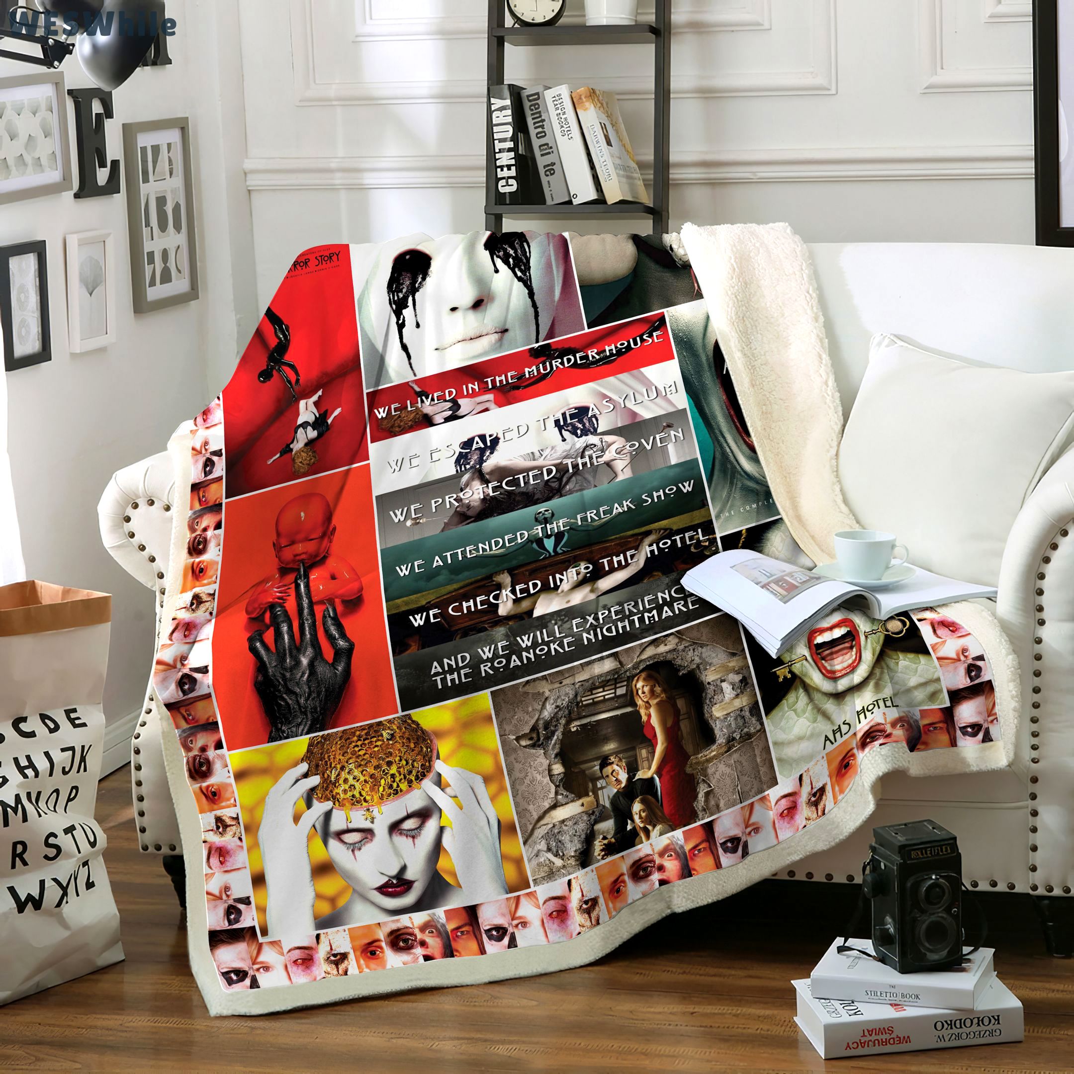 Halloween decorations film character american horror story halloween quilt blanket fan made all season 3d Quilt Blanket