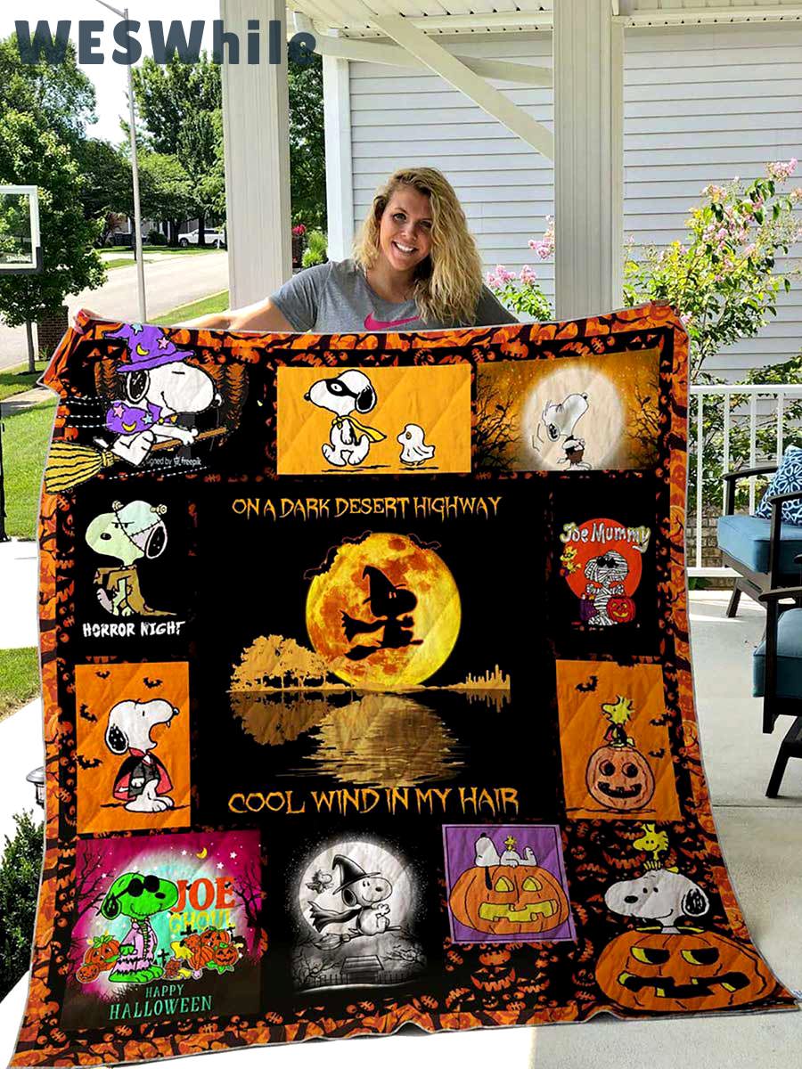 Halloween decorations gift ideas halloween snoopy quilt blanket Quilt Blanket