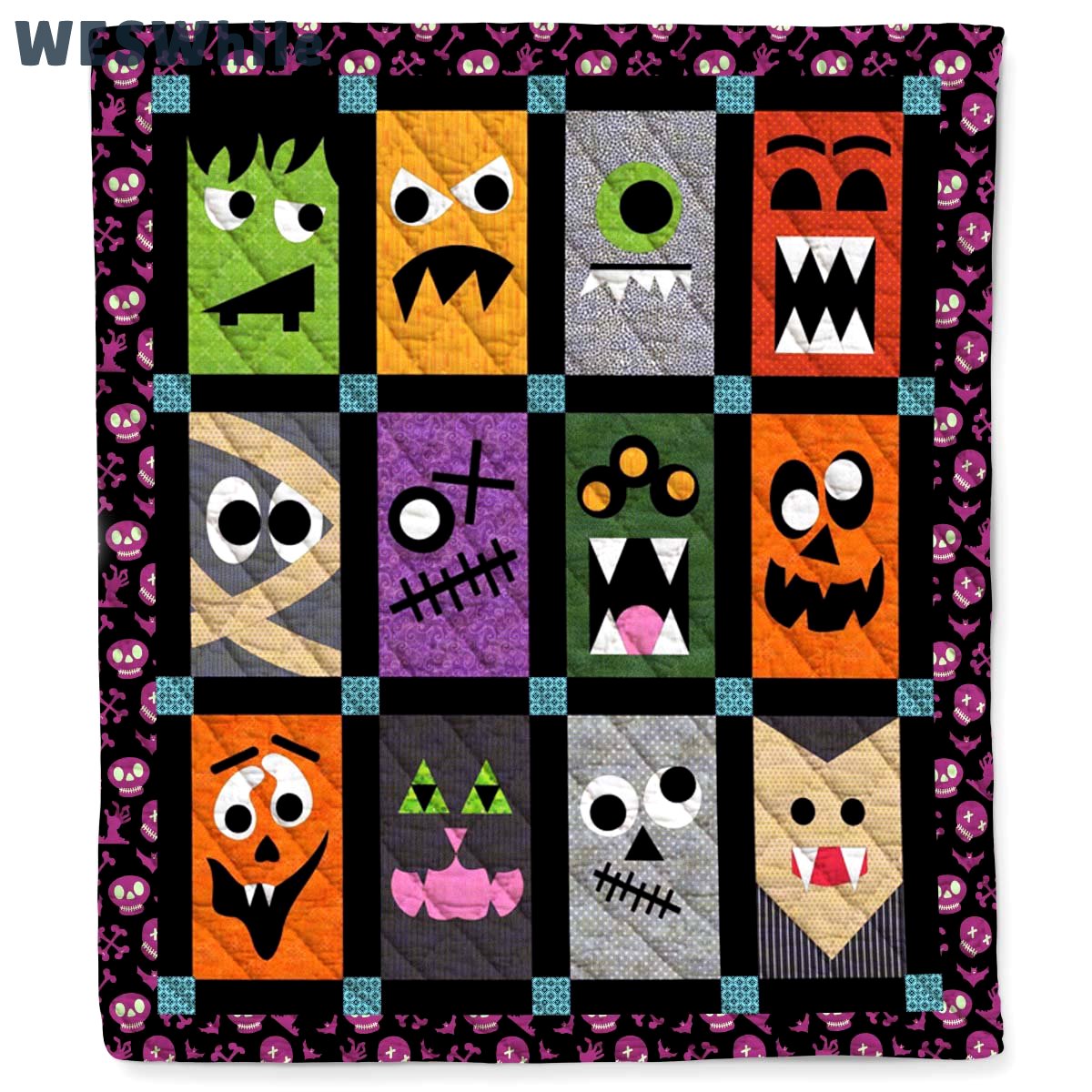 Halloween decorations halloween monster cartoon quilt blanket Quilt Blanket