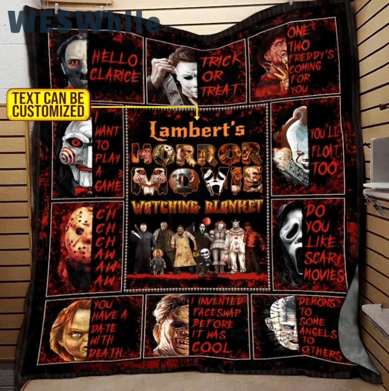 Halloween decorations personalized horror movie halloween quilt blanket Quilt Blanket