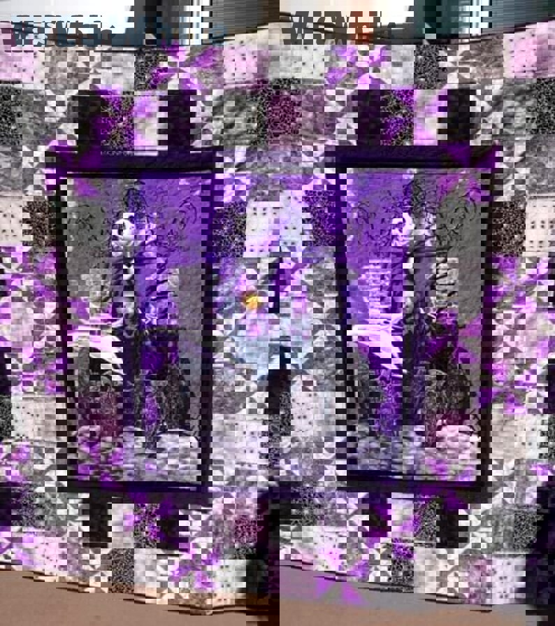 Halloween decorations skull thorw blanket - smilling skull girl quilt blanket - halloween gift for women Quilt Blanket