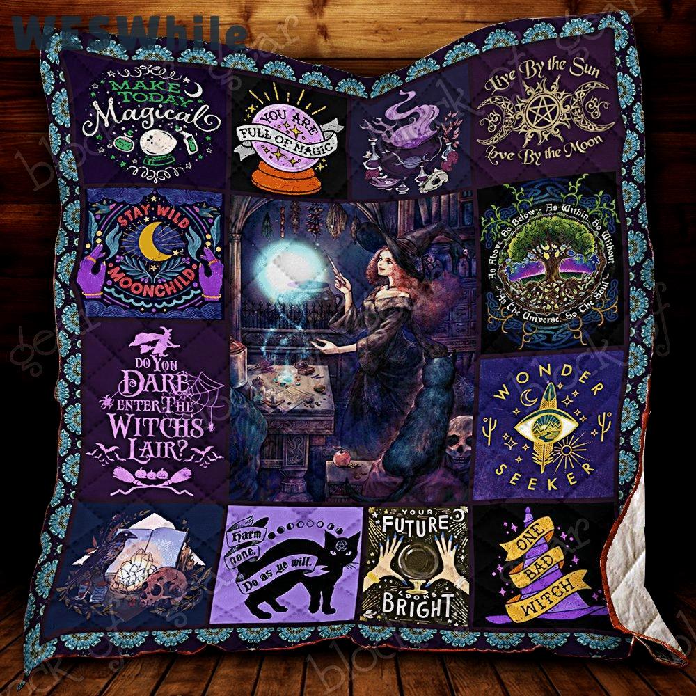 Halloween decorations spirit of the witch halloween quilt blanket Quilt Blanket
