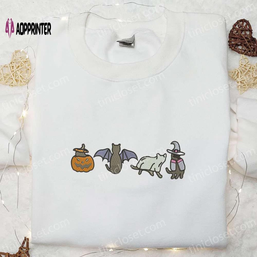 Halloween embroidered shirt: 4 scream characters best family gifts Embroidered Shirt
