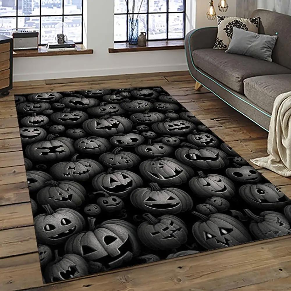 Halloween style pumpkin autumn retangle carpet area rug home decor halloween gift hal17 Rectangle Rug