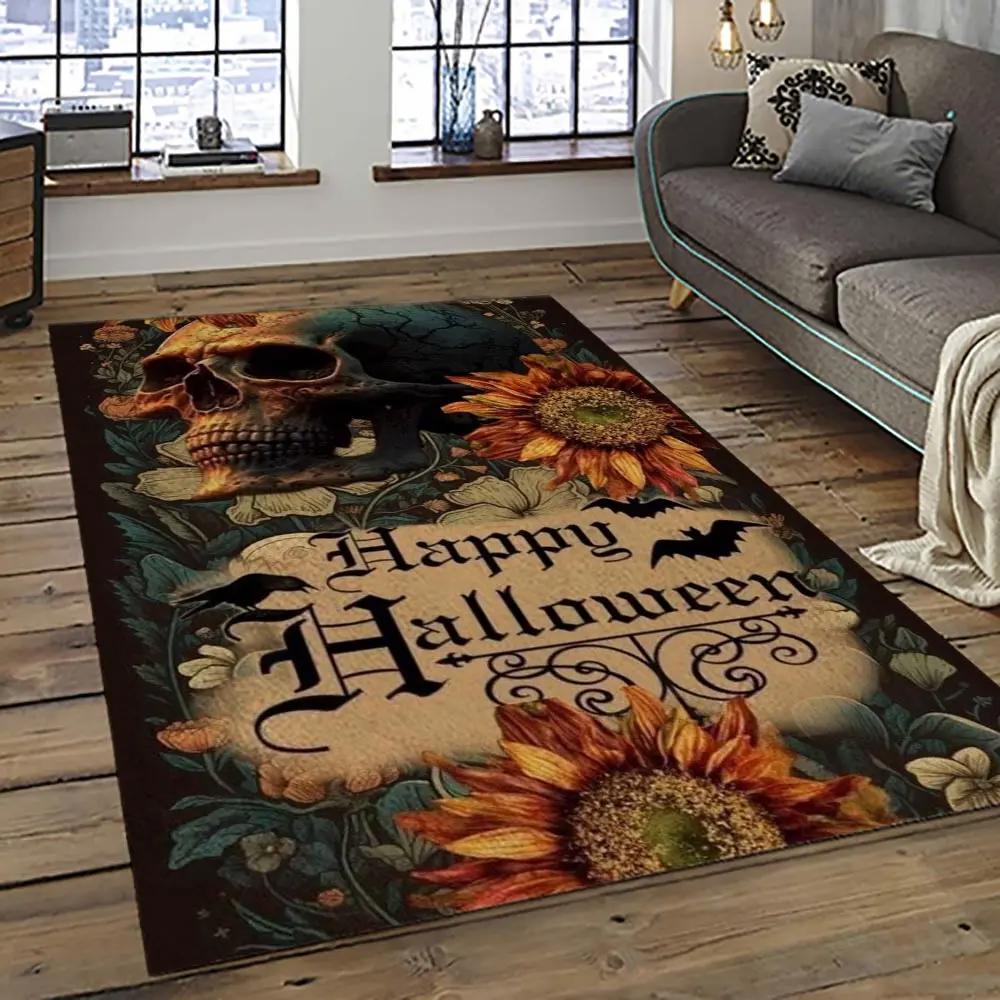 Halloween style pumpkin autumn retangle carpet area rug home decor halloween gift hal53 Rectangle Rug