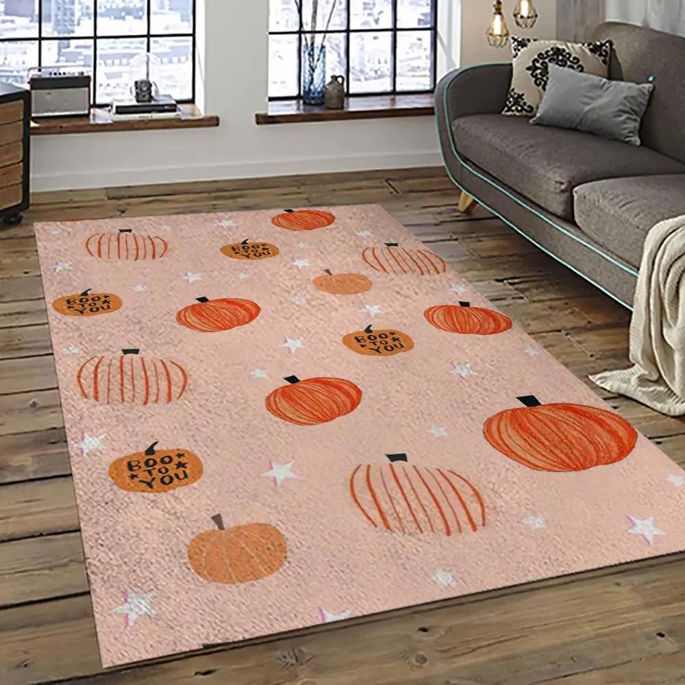 Halloween style pumpkin autumn retangle carpet area rug home decor halloween gift hal81 Rectangle Rug