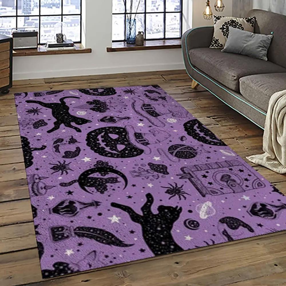 Halloween style pumpkin autumn retangle carpet area rug home decor halloween gift hal88 Rectangle Rug