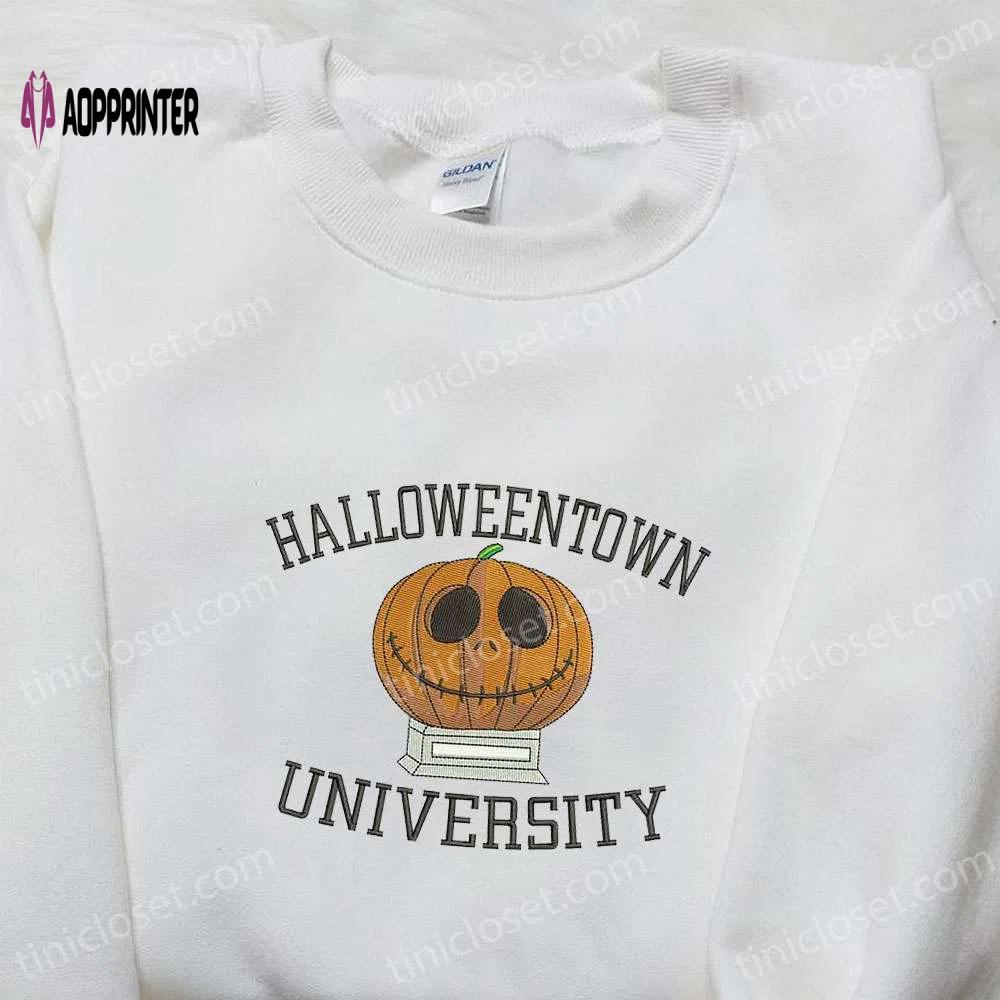 Halloweentown university embroidered shirt: vintage halloween gift for halloween lovers Embroidered Shirt