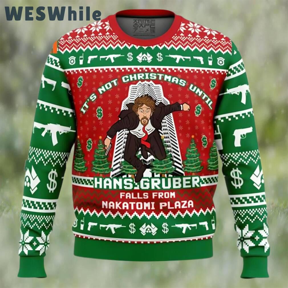 Hans gruber fall nakatomi plaza die hard ugly christmas sweater Christmas Ugly Sweater