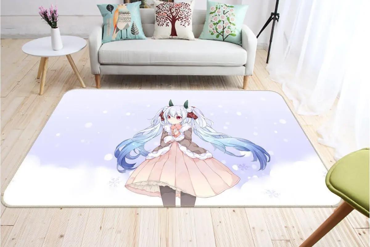 Hatsune miku anime 67 area rug living room and bed room rug rug regtangle carpet floor decor home decor Rectangle Rug