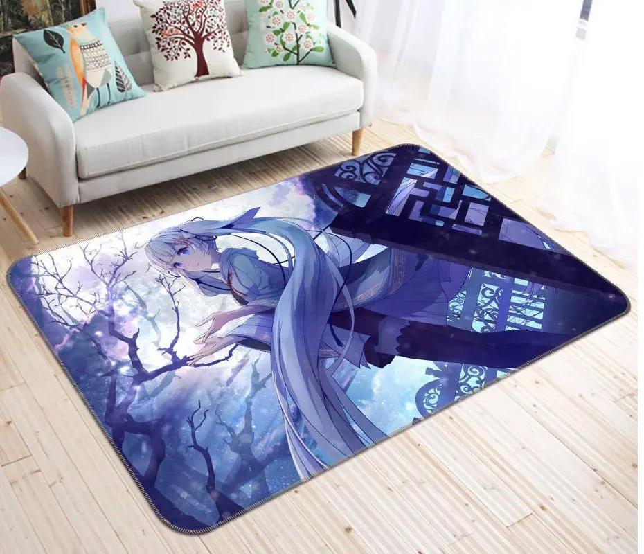 Hatsune miku anime 93 area rug living room and bed room rug rug regtangle carpet floor decor home decor Rectangle Rug