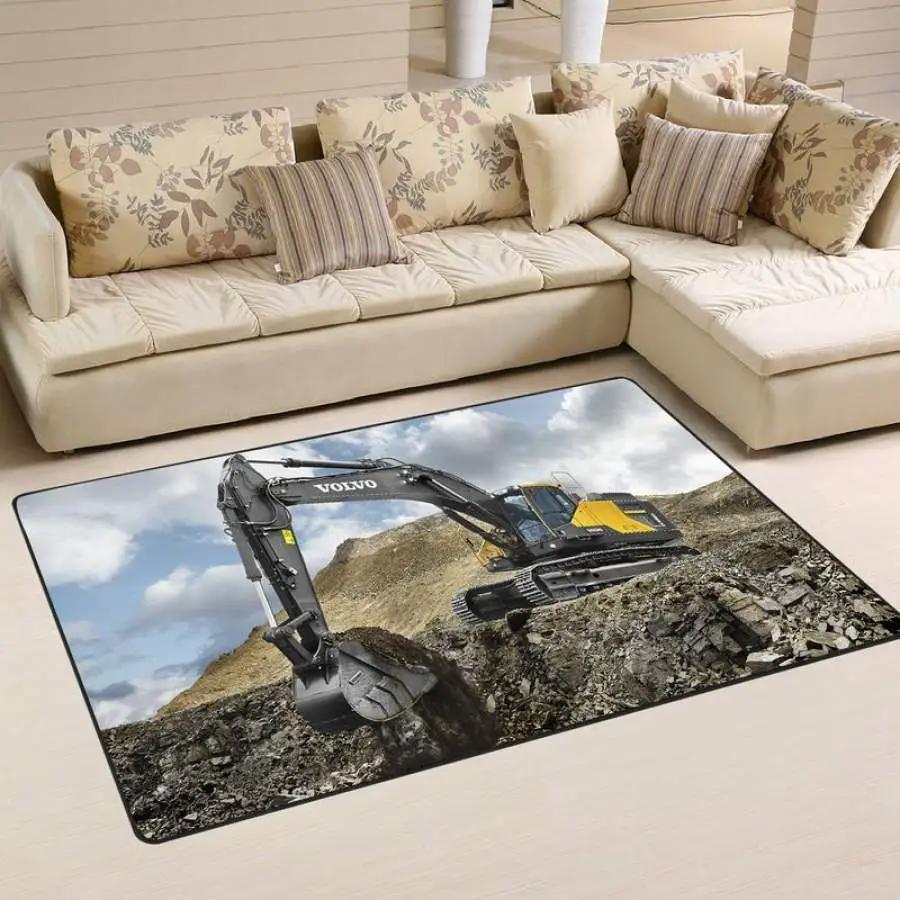 Heavy equipment area rug living room rug home decor 01923 home decor bedroom living room decor Rectangle Rug