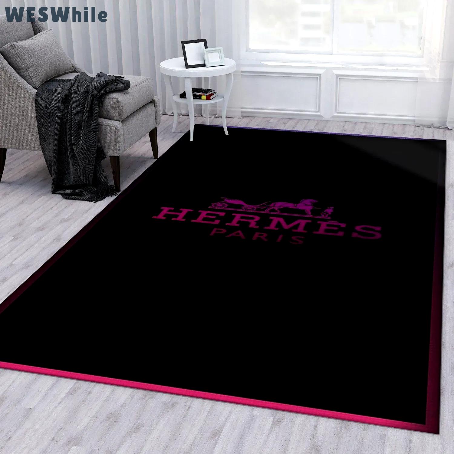 Hermes limited logo type 1107. Upgrade Your Living Room with Luxury Home Decor: Area Carpets, Floor Decor, Door Mats, and Hot Gift Items with style a High-End Fashion Brand Rectangle Rug