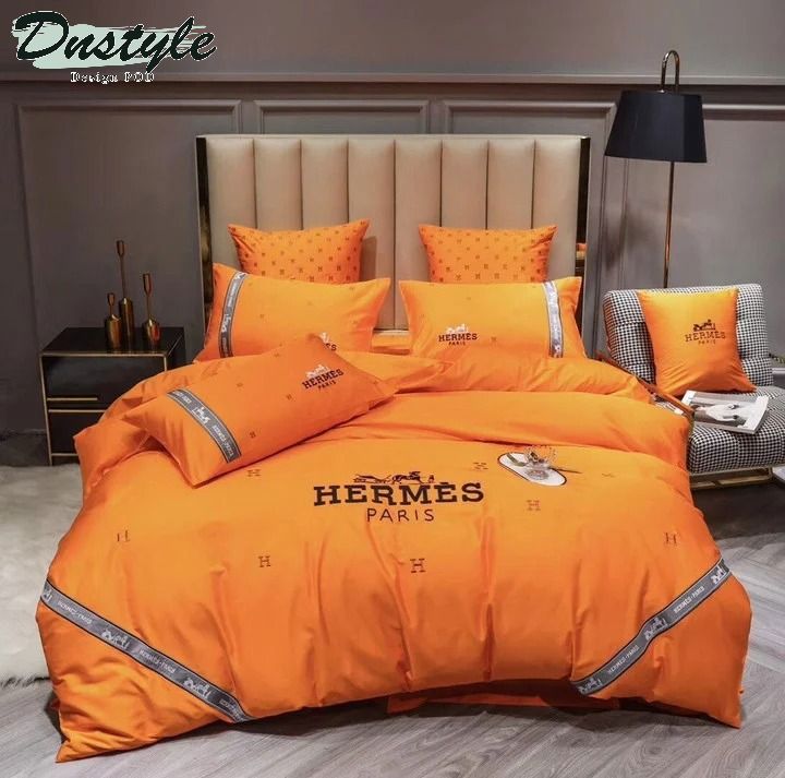 Hermes paris logo type 2040 Bedding Sets premium fashion brand blankets covers hyperbeast Bedroom bed linen bedclothes home decor luxury ideas sheets bedspread duvet