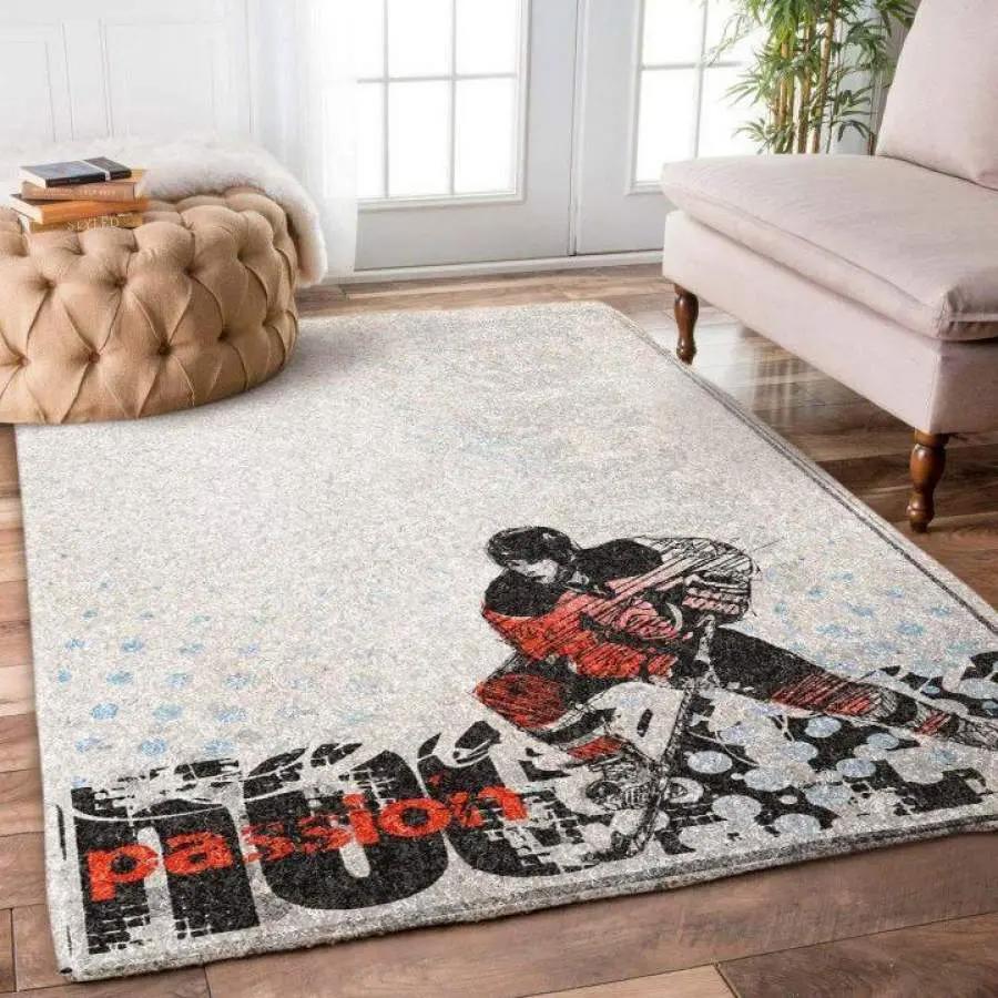 Hockey sport play passion area rug living room rug home decor nhl Rectangle Rug