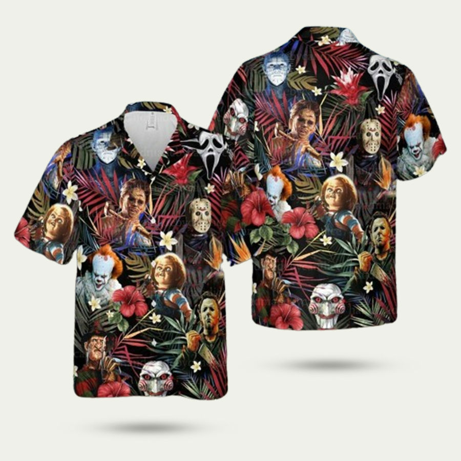 Horror movie characters michael myers hawaiian shirt Hawaii Shirt Shorts & Flip Flops