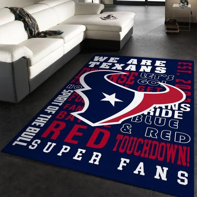 Houston texans nfl 1 living room and bed room rug rug regtangle carpet Rectangle Rug