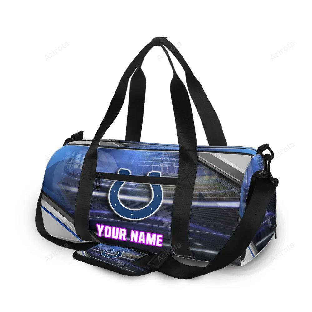 Indianapolis colts horseshoe helmet stadium personalized name travel bag gym bag 1402 Travel Bag