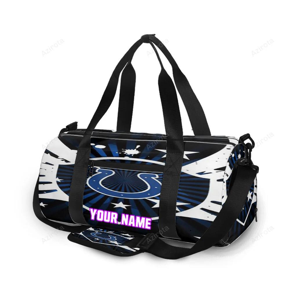 Indianapolis colts horseshoe shield wings personalized name travel bag gym bag 153 Travel Bag