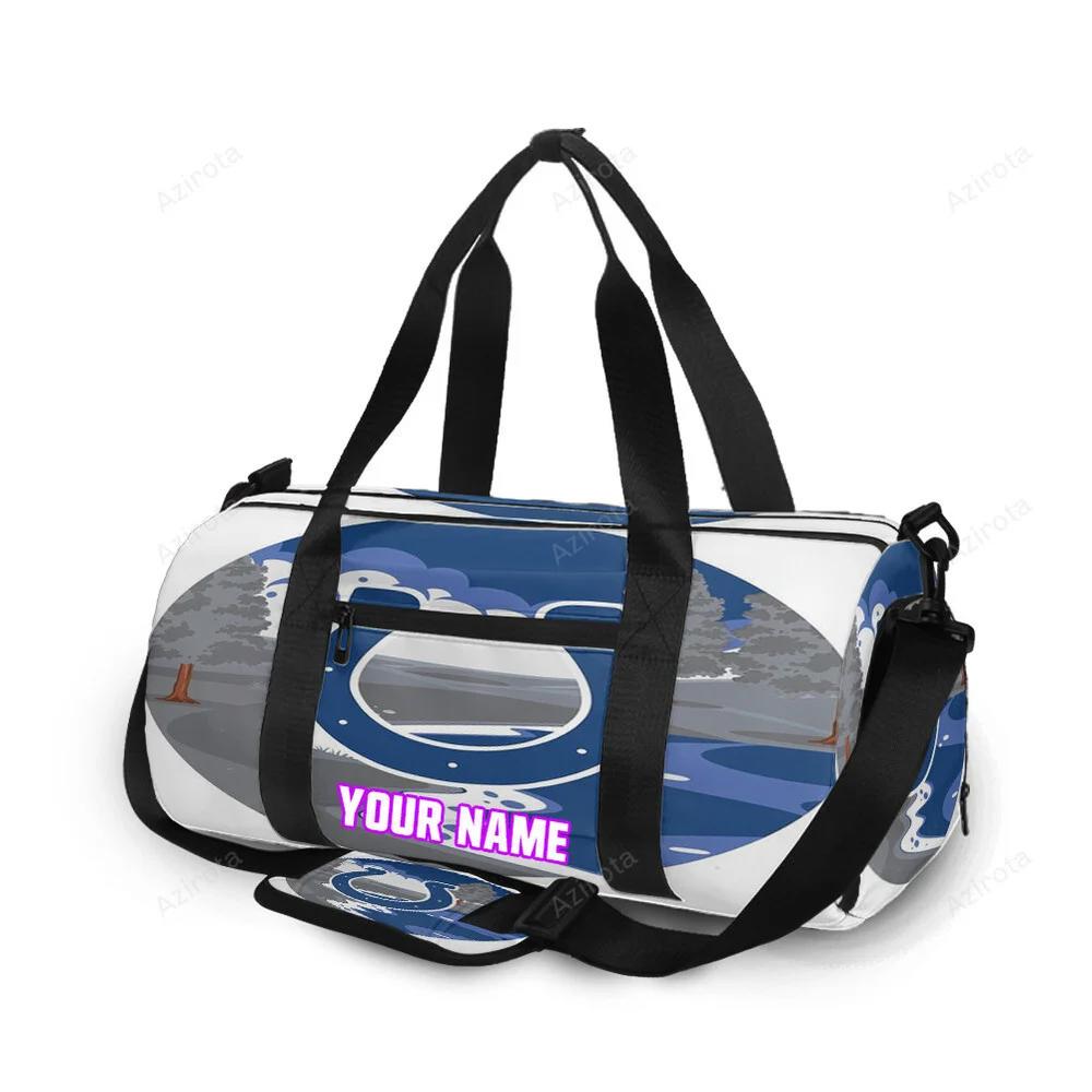 Indianapolis colts horseshoe sky lake personalized name travel bag gym bag 1377 Travel Bag