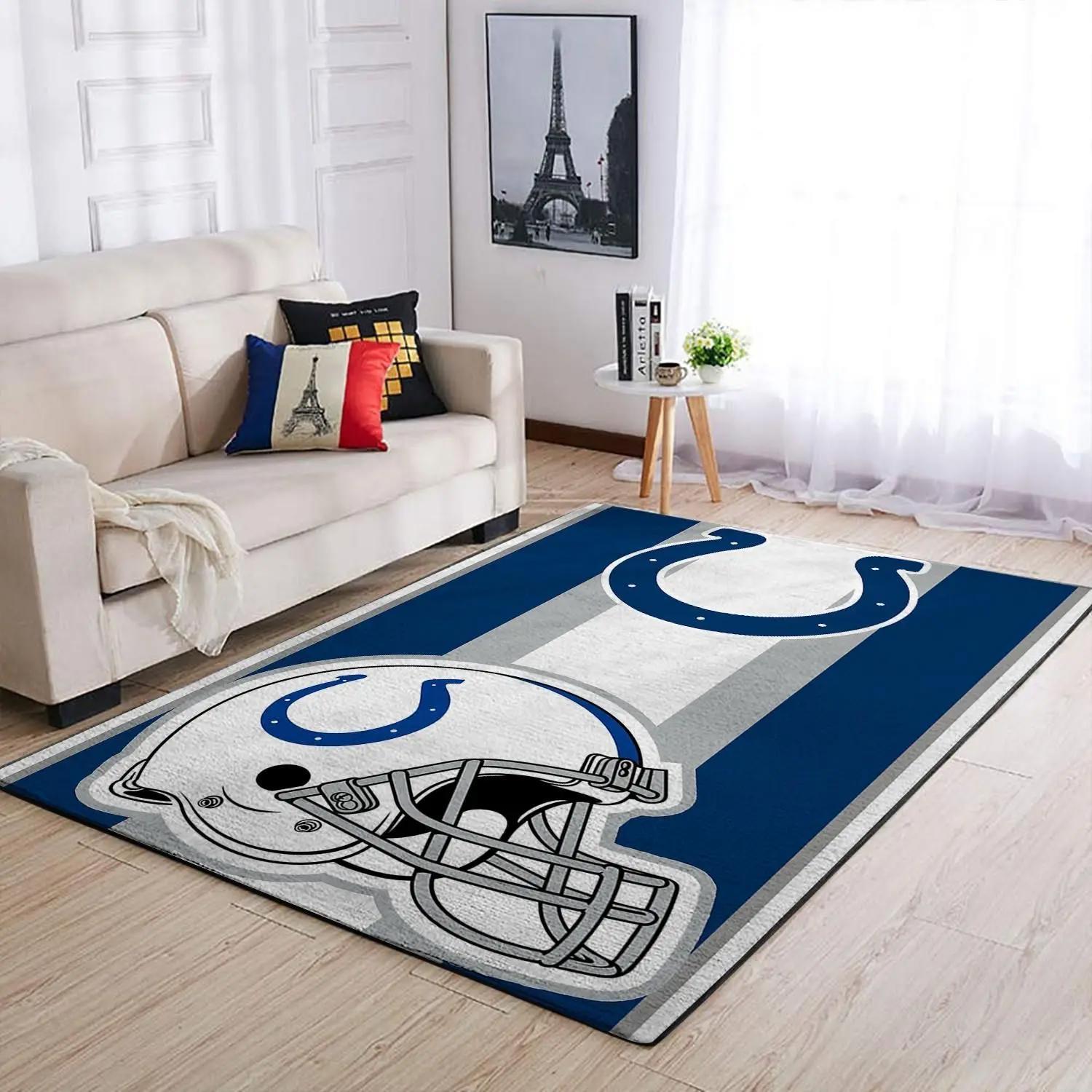 Indianapolis colts nfl helmet living room carpet sports rug regtangle carpet Rectangle Rug