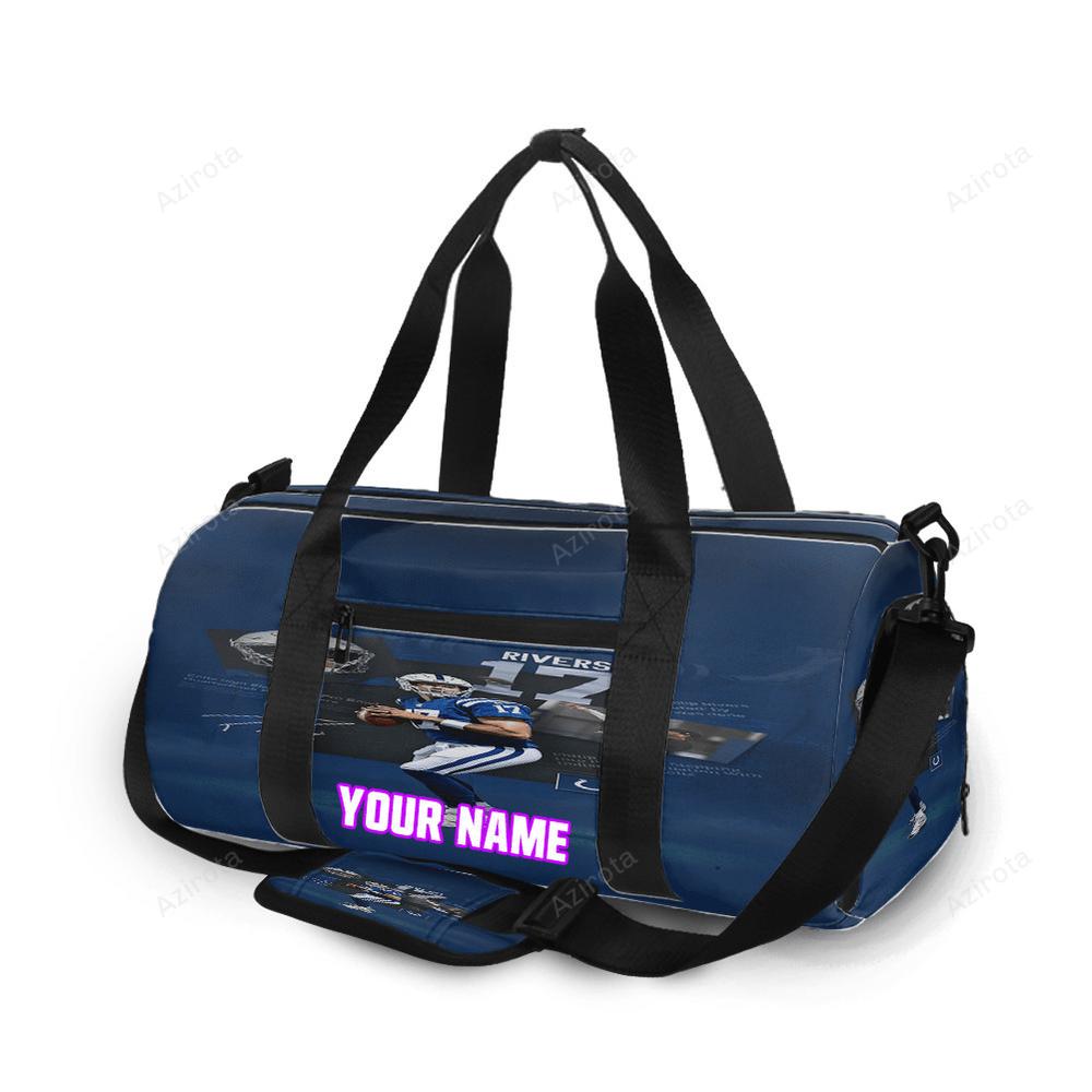 Indianapolis colts philip rivers1 personalized name travel bag gym bag 237 Travel Bag