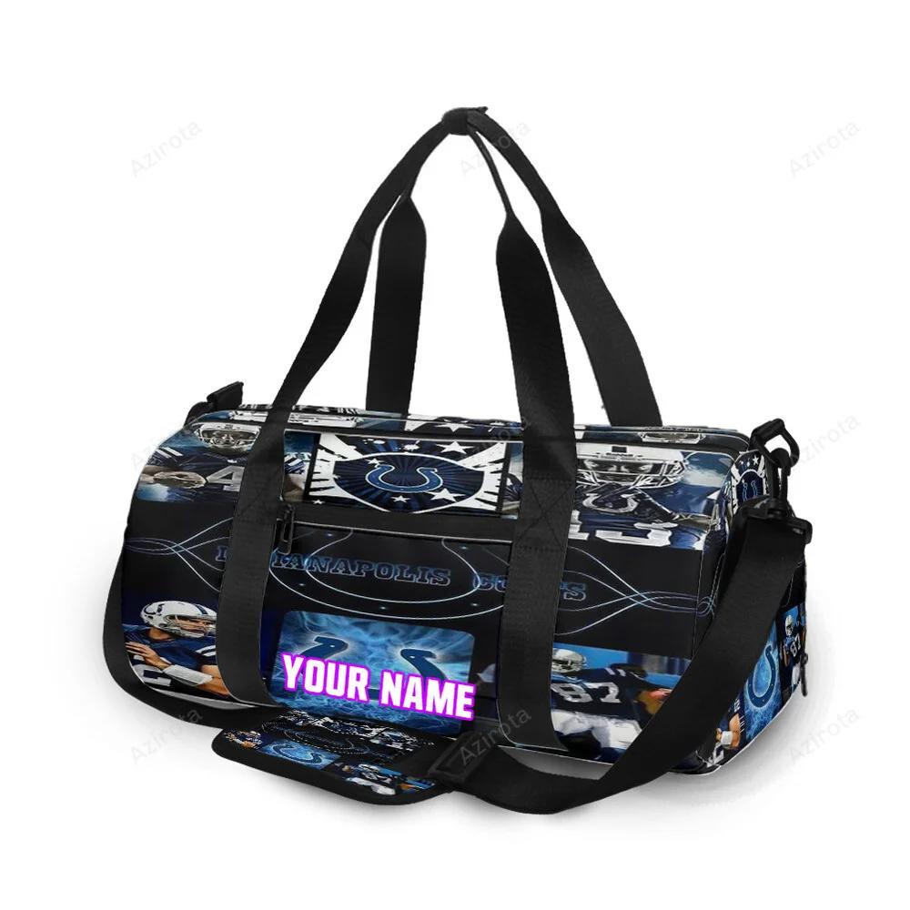 Indianapolis colts players logo black personalized name travel bag gym bag 1288 Travel Bag