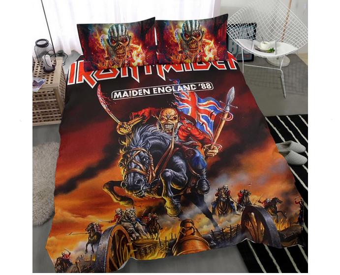 Iron maiden - iron maiden rock band full  Bedding Sets bed linen Bedroom ideas duvet bedspread covers blankets sheets home decor bedclothes