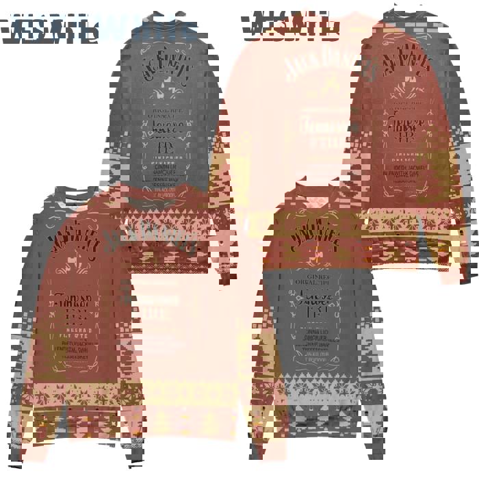 Jack daniel?s tennessee fire whisky pine tree ugly christmas  hot 2024 style 875 Christmas Ugly Sweater