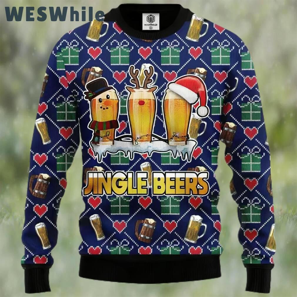 Jingle beers ugly christmas sweater, faux wool sweater, international beer day, gifts for beer lovers, best christmas gifts for 2022 ? prinvity Christmas Ugly Sweater