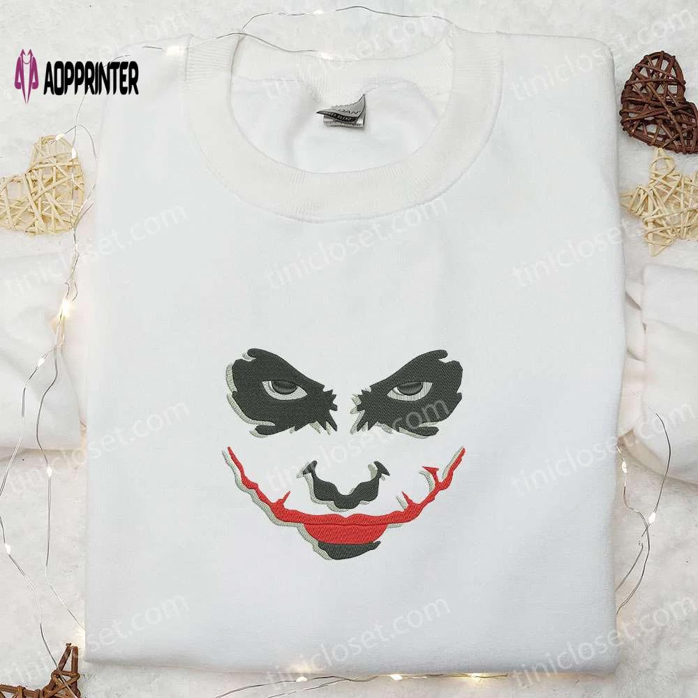 Joker silhouette embroidered shirt scary halloween gift – best halloween apparel Embroidered Shirt