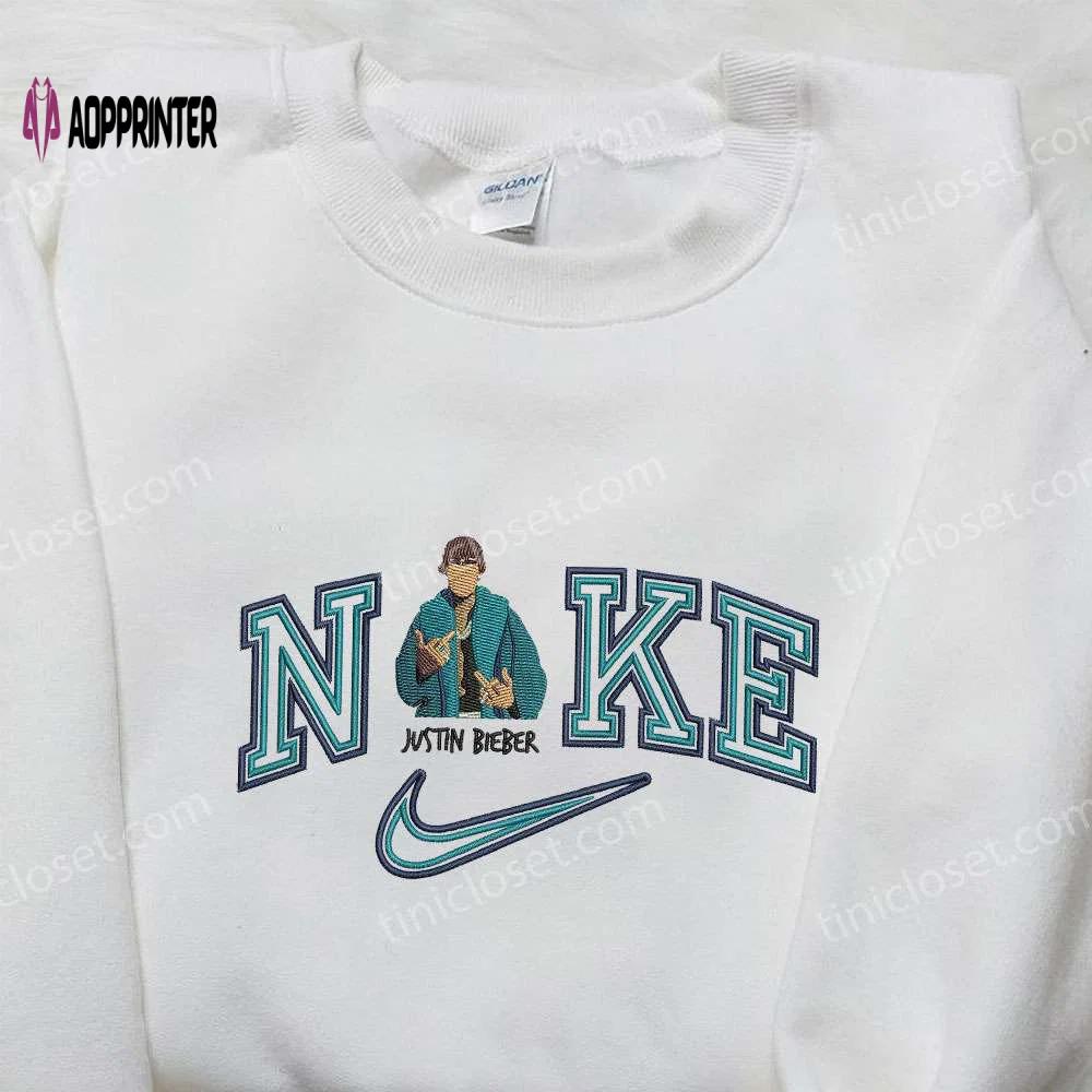 Justin bieber x nike embroidered shirt: celebrity inspired & stylish design Embroidered Shirt