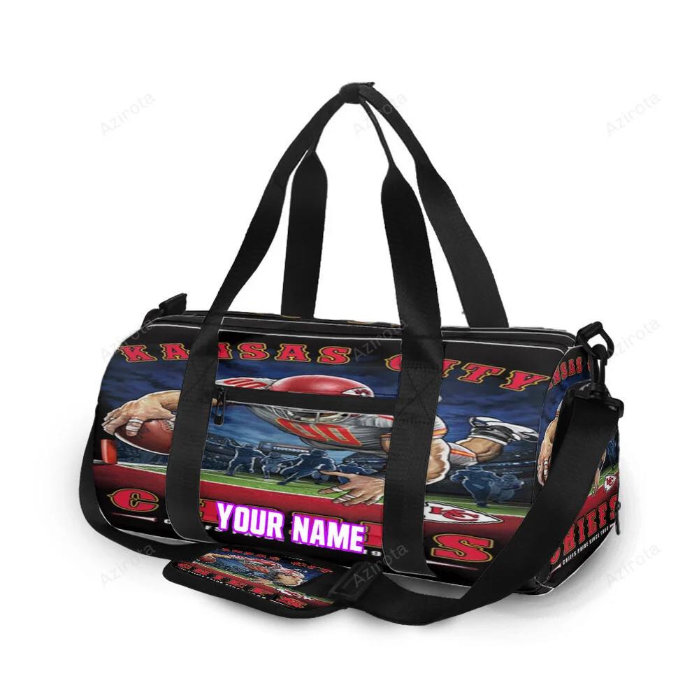 Kansas city chiefs mascot personalized name travel bag gym bag 920 Travel Bag