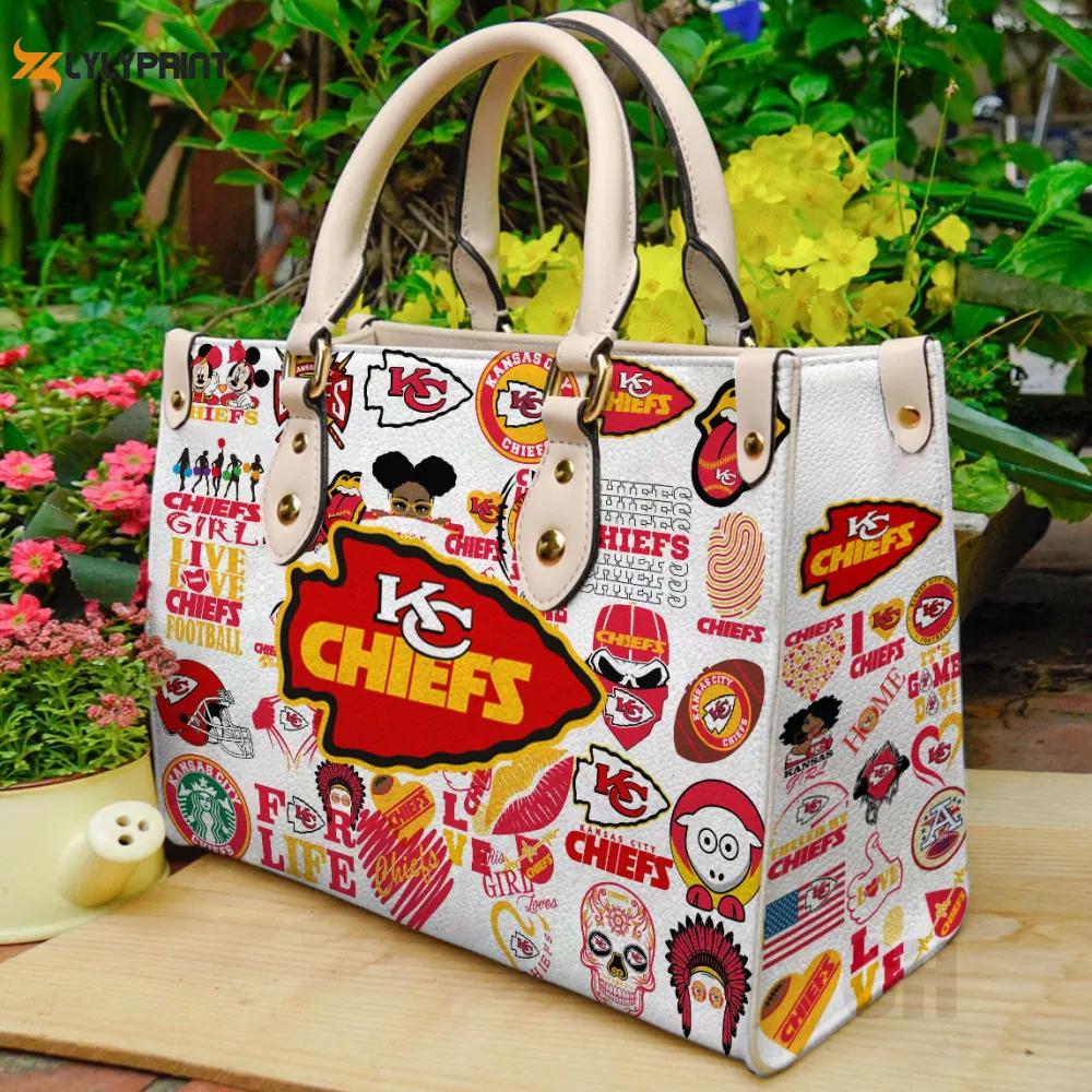Kansas city chiefs nfl leather bag for women gift 1502 Women Leather Hand Bag