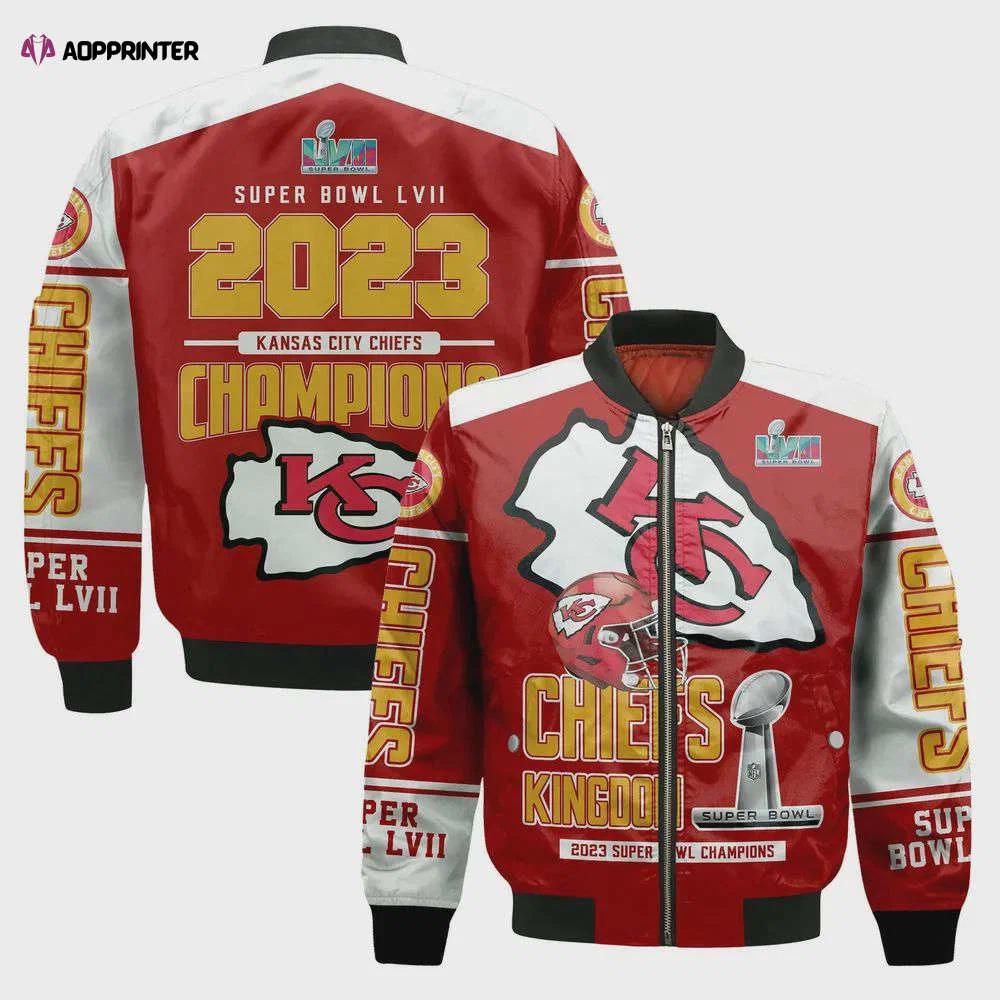 Kansas city chiefs – super bowl championship 2023 unisex 3d bomber jacket v1 Bomber Jacket