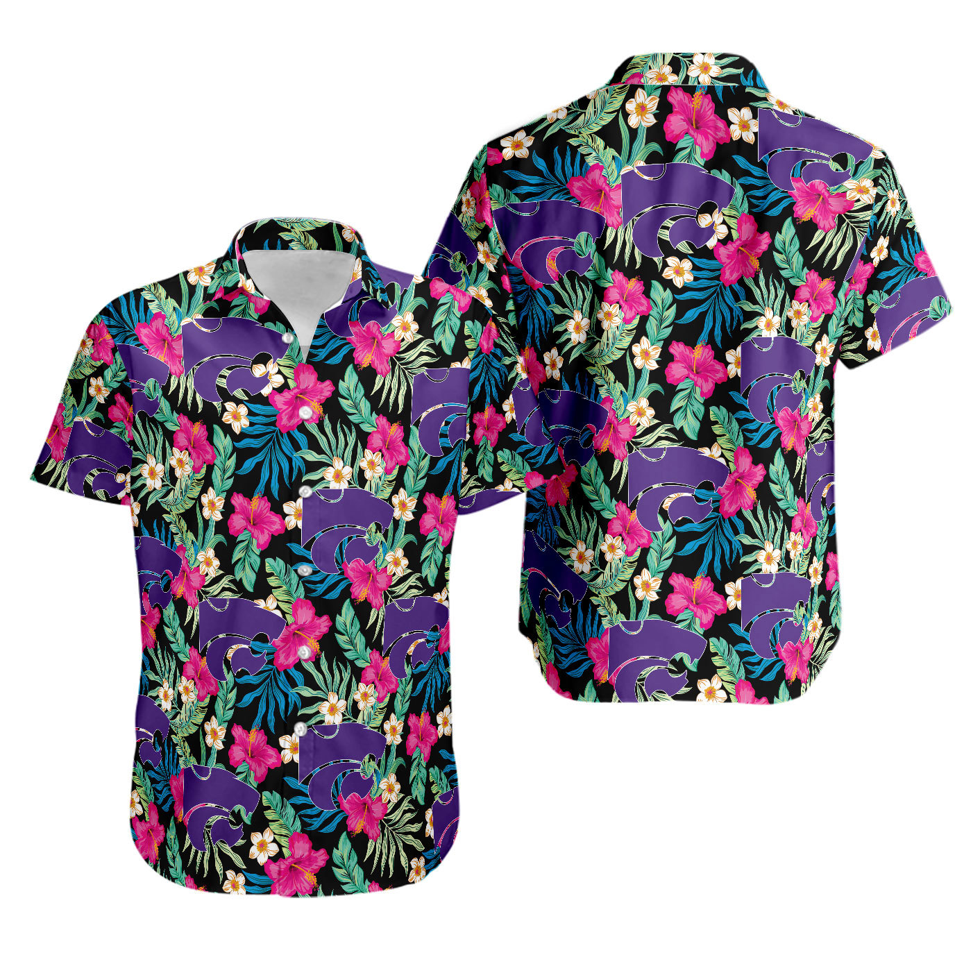 Kansas state wildcats with tropical pattern summer hawaiian shirt Hawaii Shirt Shorts & Flip Flops