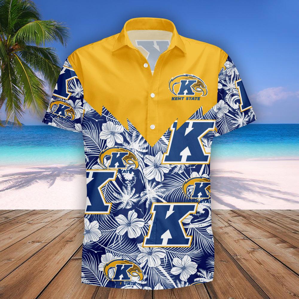 Kent state golden flashes hawaii shirt tropical seamless ncaa Hawaii Shirt Shorts & Flip Flops